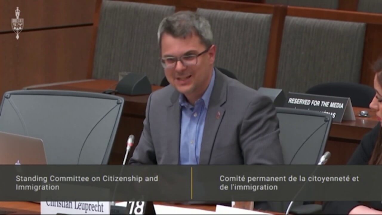 Maintaining Canadians’ Confidence In Our Immigration System: Christian Leuprecht before the Standing Committee on Citizenship and Immigration