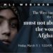 Webinar: The West has evacuated the land, but it must not abandon the women of Afghanistan