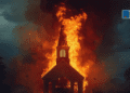 Church on fire.